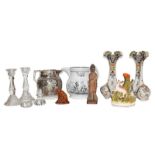 Mixed items, including: Continental polychrome Faience vases, two 18th century jugs including a