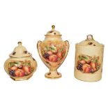 Three pieces of Aynsley Orchard Gold china