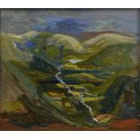 Mary Lord (b.1931) ''The Valley'' Signed, oil on board, 48cm by 53.5cm Artist's Resale Rights/