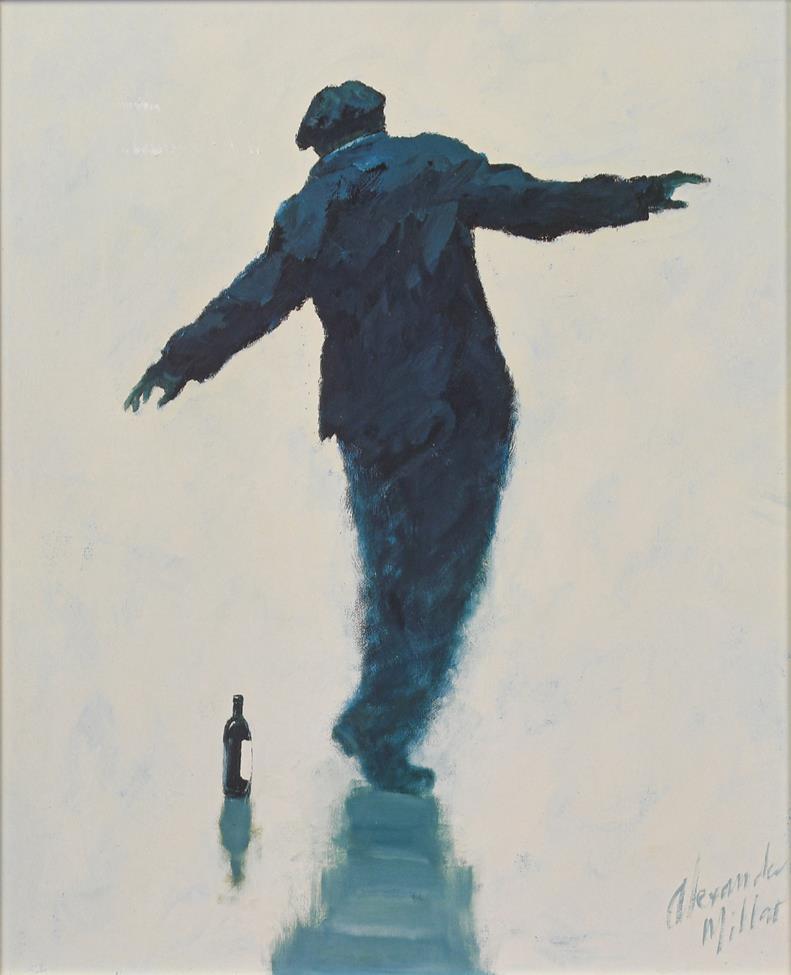 Alexander Millar (b.1960) Scottish ''Tightrope'' Signed, embellished print on board, 47cm by 38.