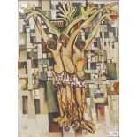 David Randall (20th century) ''Crucifixion'' Signed and inscribed verso, dated 1959, oil on