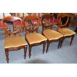 A set of four Victorian mahogany balloon back dining chairs (4)