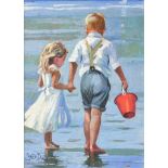 Sherree Valentine Daines (b.1956) ''Hold On Tight'' Signed and numbered 48/195, giclee print, 29.5cm