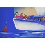 Duncan MacGregor (Contemporary) ''Sail Change'' Signed, acrylic on board, 20.5cm by 29.5cm Artist'