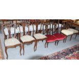 Assorted chairs, to include a set of three Edwardian salon chairs, a pair of Victorian inlaid