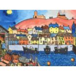 Eric H Hill (1921-2021) ''Whitby'' Signed, mixed media, together with a further mixed media work ''