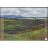 John Mackie (b.1955) Loch side landscape Signed and dated (19)89, pastel, 50cm by 71.5cm Artist's