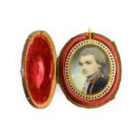 English School (circa 1782): Miniature Bust Portrait of a Gentleman, wearing military uniform, on