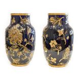 A Large Pair of Keller et Guerin, Luneville Earthenware Vases, late 19th century, of ovoid form,