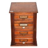A Shannon File Company Ltd Mahogany Filing Cabinet, circa 1900, of Wellington Chest form, the four