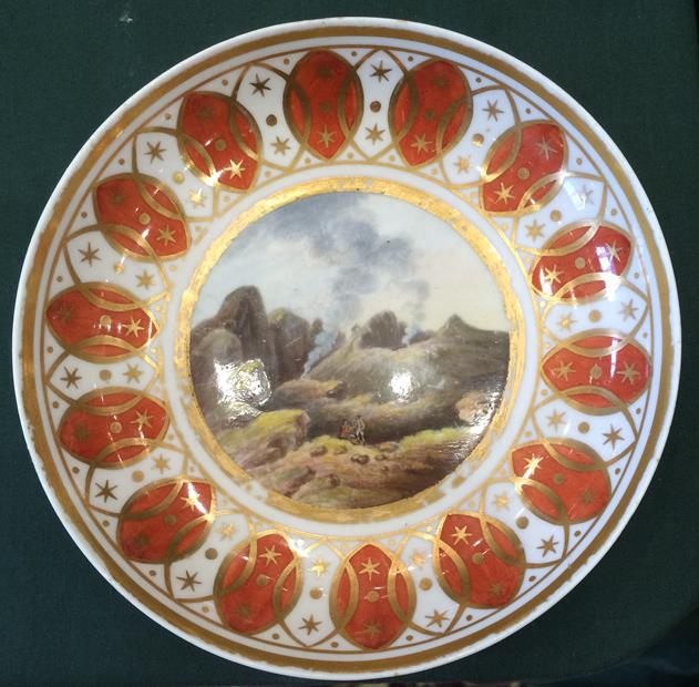 A Derby Porcelain Trio, circa 1780, painted with ''View in Donnington Park, Leicester'', ''View near - Image 6 of 11