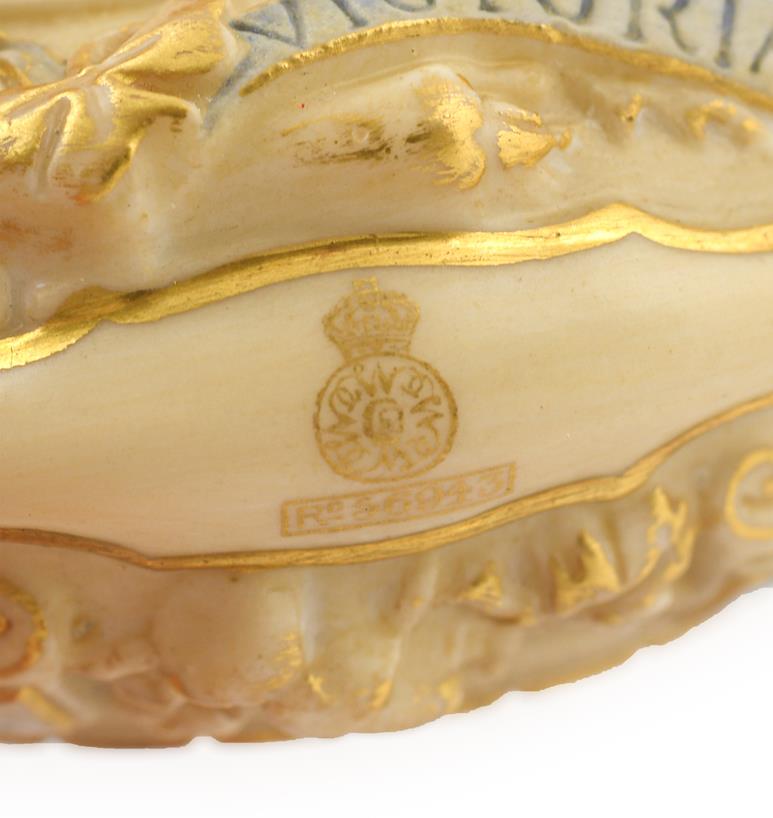 A Royal Worcester Porcelain Scent-Bottle With Gilt Plate Mount, Design Registration Number 56943, - Image 2 of 6