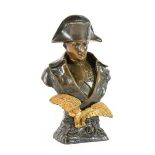 Ruffony: A Gilt and Patinated Bronze Bust of Napoleon Boneparte, in military uniform over an eagle