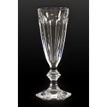 A Set of Twelve Baccarat Harcourt Pattern Champagne Flutes, 20th century, etched marks, 18cm high.