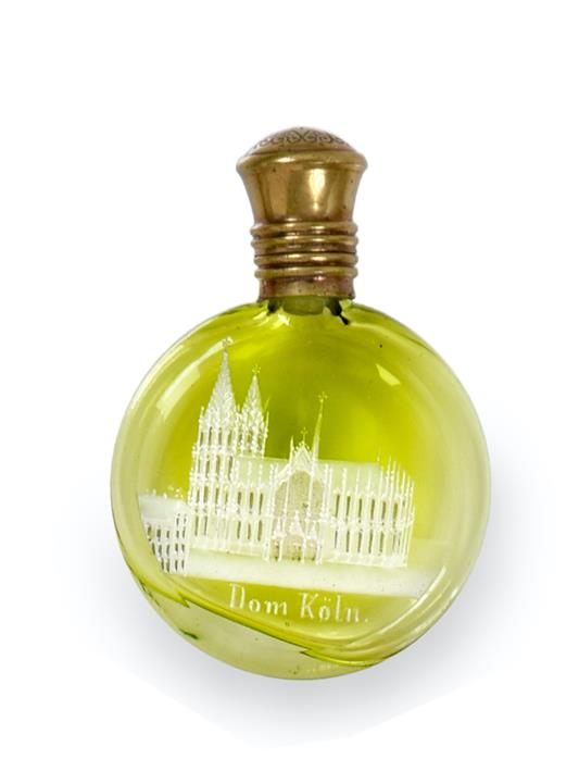 Four Various Scent-Bottles, comprising: a green glass example the front with a depiction of - Image 2 of 5