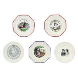 A Victoria Coronation Commemorative Earthenware Nursery Plate, circa 1838, of octagonal form,