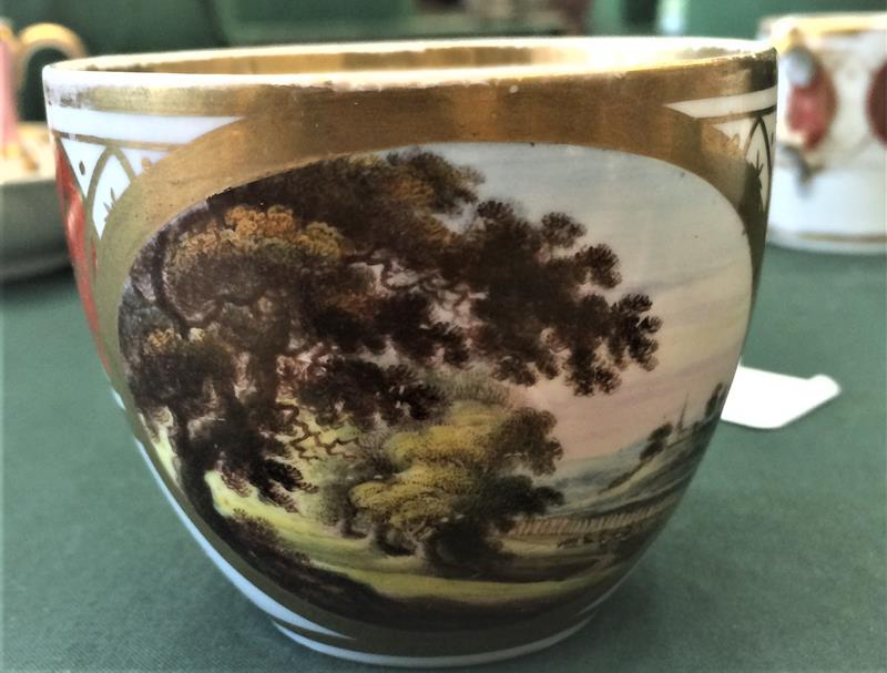 A Derby Porcelain Trio, circa 1780, painted with ''View in Donnington Park, Leicester'', ''View near - Image 8 of 11