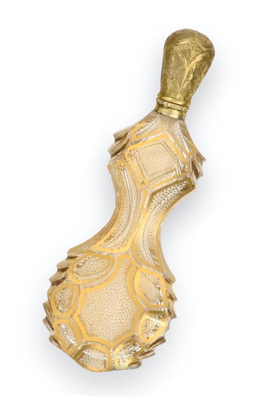 A Silver-Gilt Mounted Glass Scent-Bottle, Apparently Unmarked, Late 19th Century, the glass body