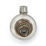 A 19th Century Metal-Mounted Scent-Bottle cum Spy-Glass, the fluted glass body of ring-form,