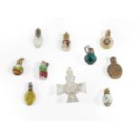 A Collection of Ten Various Miniature Scent-Bottles, including: a George III silver-gilt and