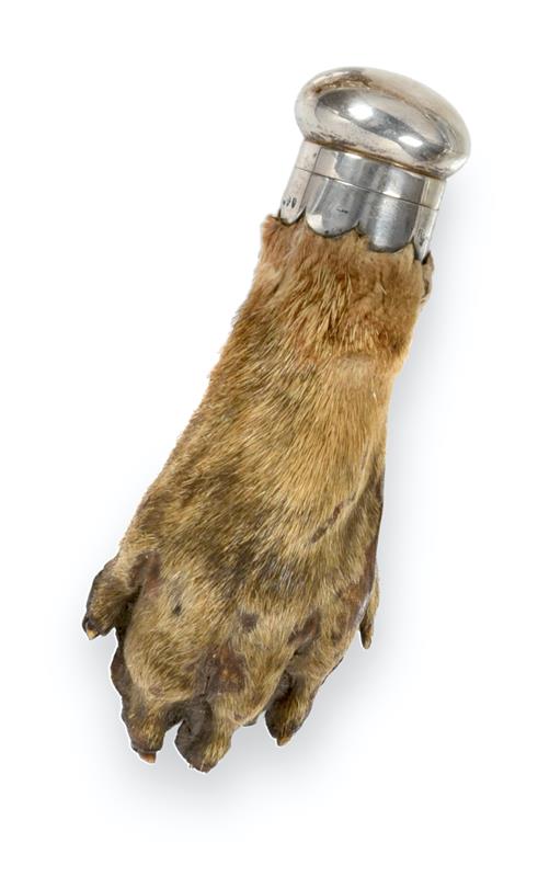 A Victorian Silver-Mounted Otter Paw Scent-Bottle, The Silver Mounts With Worn Maker's Mark, London, - Image 2 of 8