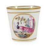 An English Porcelain Beaker, possibly Chamberlain's Worcester, circa 1800, of flared cylindrical