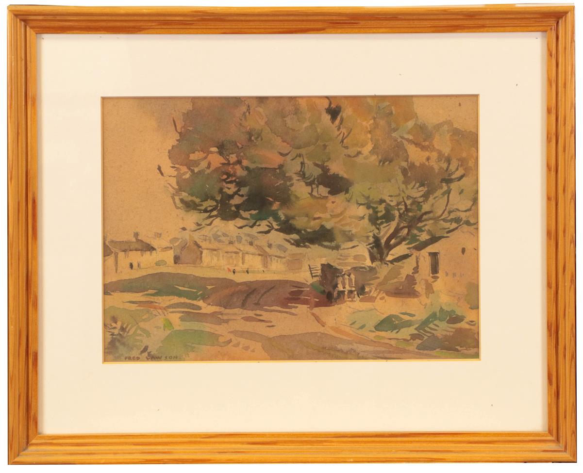 Frederick (Fred) Lawson (1888-1968) Bolton Castle Signed, watercolour, 26cm by 38cm together with