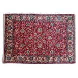 Tabriz Carpet North West Iran, circa 1950 The deep raspberry field with an allover design of