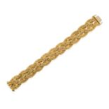 An 18 Carat Gold Fancy Link Bracelet, formed of yellow textured woven links, length 19.5cm . The