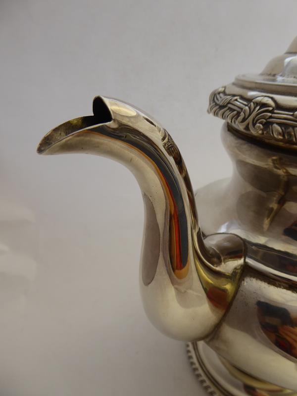 A George III Silver Coffee-Pot, by S. C. Younge and Co., Sheffield, 1814, baluster and on - Image 6 of 16