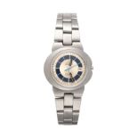 A Lady's Stainless Steel Automatic Calendar Centre Seconds Wristwatch, signed Omega, model: Dynamic,