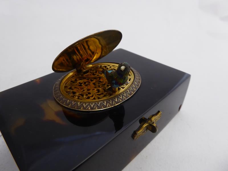 A Victorian Tortoiseshell Cased Singing-Bird Box, In the Manner of Bontems, Probably French or - Image 10 of 10