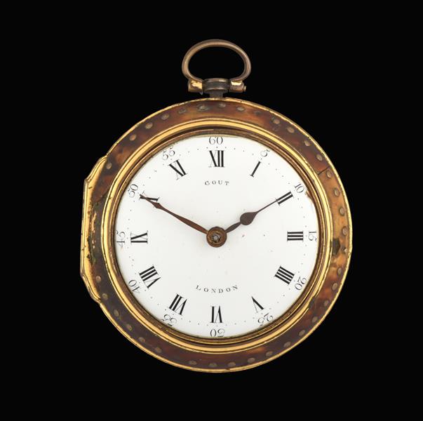 A Tortoiseshell Pair Cased Verge Pocket Watch, signed Gout, London, circa 1800, chain fusee verge