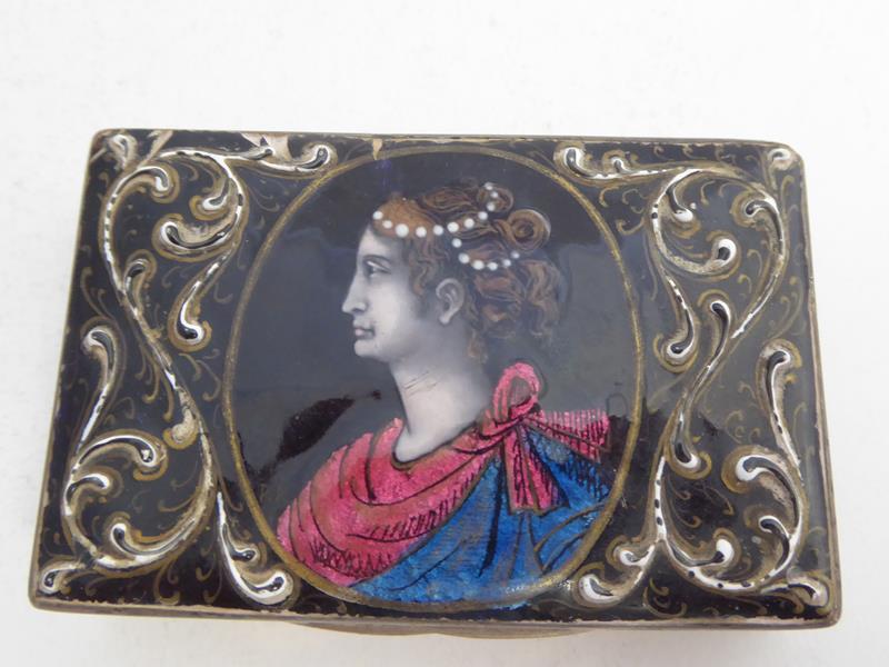 A Victorian Silver-Mounted Limoges-Style Enamel Box, The Silver Mounts by William Neale, Birmingham, - Image 8 of 8