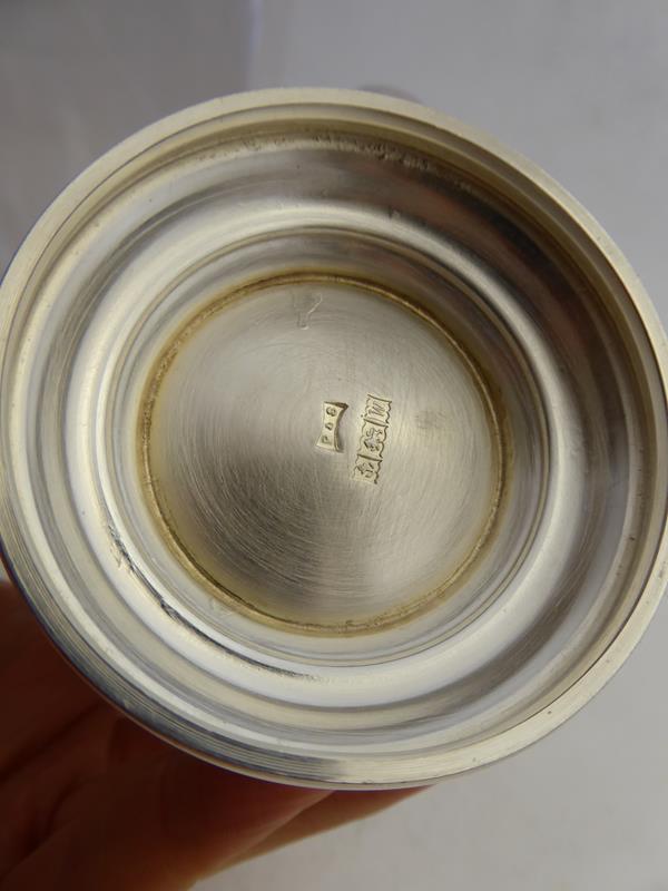 A Set of Six Elizabeth II Silver Mugs, Maker's Mark P&S, Birmingham, 1971, each tapering cylindrical - Image 7 of 23