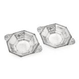 A Pair of George VI Silver Dishes, by Asprey and Co. Ltd., London, 1938, each octagonal and with