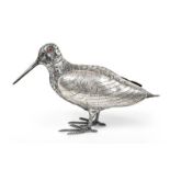 A Dutch Silver Pepperette in the Form of a Snipe, Maker's Mark and Date Letter Apparently Lacking,