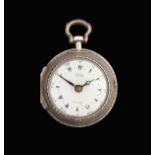 A Turkish Market Silver Pair Cased Verge Pocket Watch, signed George Prior, London, 1815, gilt chain