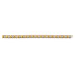 An 18 Carat Gold Diamond Bracelet, eighteen round brilliant cut diamond set rectangular links, in