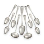 A Collection of Irish and Irish Provincial Silver Flatware, Comprising; a set of seven Old English