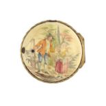 A Late 18th Century Continental Enamel Pocket Watch Outer Case, circa 1780, case back depicting a