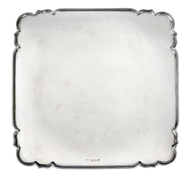 A George V Silver Salver, Maker's Mark Worn, Possibly by S. Blanckensee and Son Ltd., Birmingham,