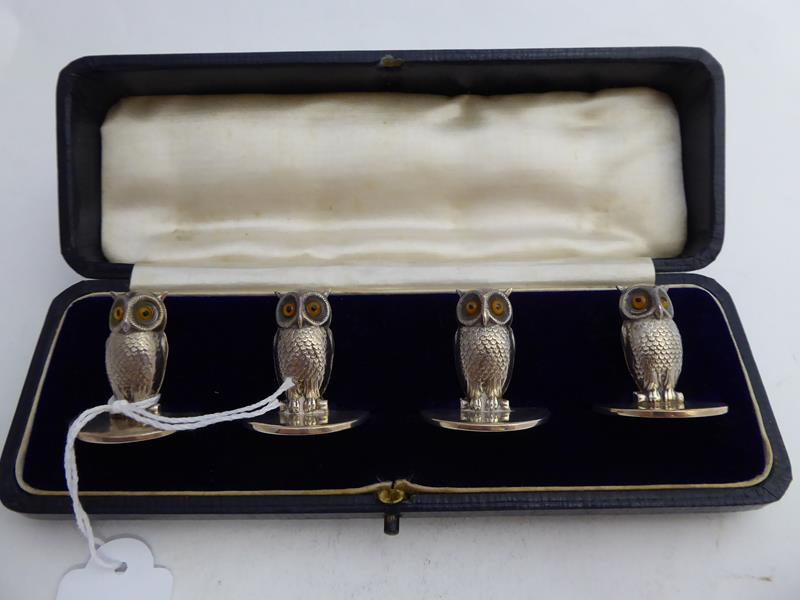 A Set of Four George V Silver Place-Card Holders, by Sampson Mordan and Co., Chester, 1914, each - Image 10 of 10