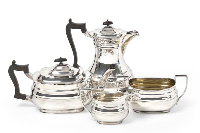 A George V Four-Piece Silver Tea-Service, by William Hutton and Sons, Sheffield, 1919, The Hot-Water