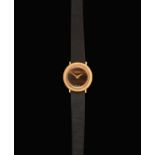 A Lady's 18 Carat Gold Wristwatch, signed Juvenia, circa 1975, lever movement, faux tiger's eye