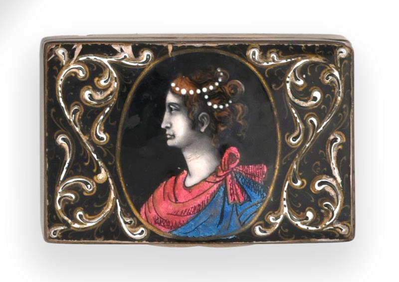 A Victorian Silver-Mounted Limoges-Style Enamel Box, The Silver Mounts by William Neale, Birmingham,