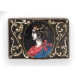 A Victorian Silver-Mounted Limoges-Style Enamel Box, The Silver Mounts by William Neale, Birmingham,