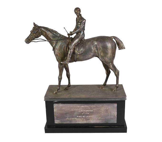 A Silver Plate Model of The Thoroughbred Margrave with Jockey Up, Possibly Modelled by Frederick ' - Image 2 of 3
