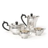A Four-Piece George VI Silver Tea-Service, by G. Bryan and Co., Birmingham, 1944 and 1945, each