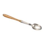 A George IV Provincial Silver Spoon With Wood Handle, by James Barber and William Whitwell, York,